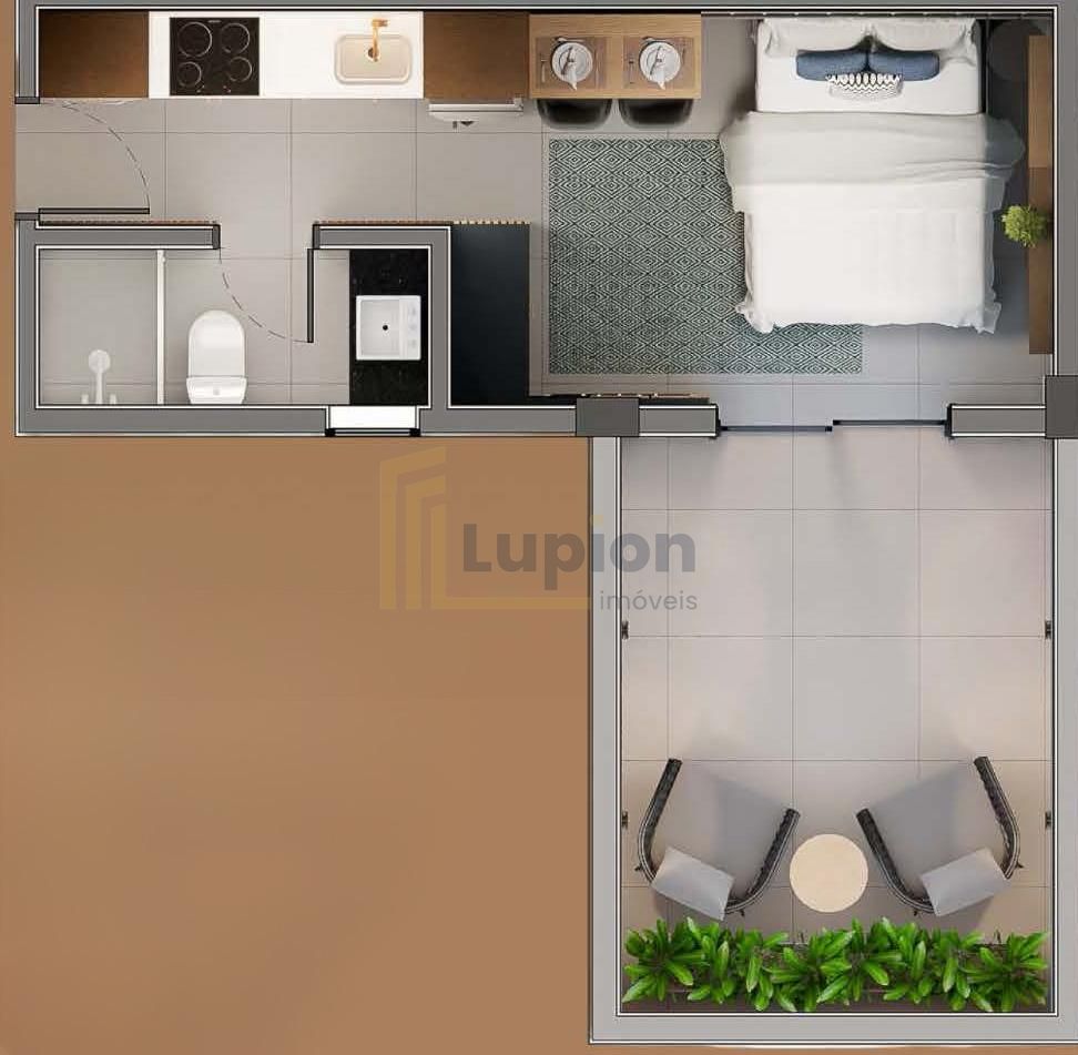 Garden no SANTI Mercês  Studio com Entrega Imediata, Curitiba.